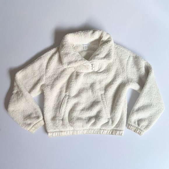 Athleta Sweaters - Athleta Cozy Sherpa Pullover 1/4 Zip Sweater Size XXS Off White